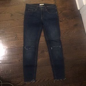 Zara skinny jeans with slits in the knees